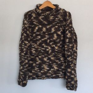 HANDMADE Chunky Wool Mock Turtleneck Sweater